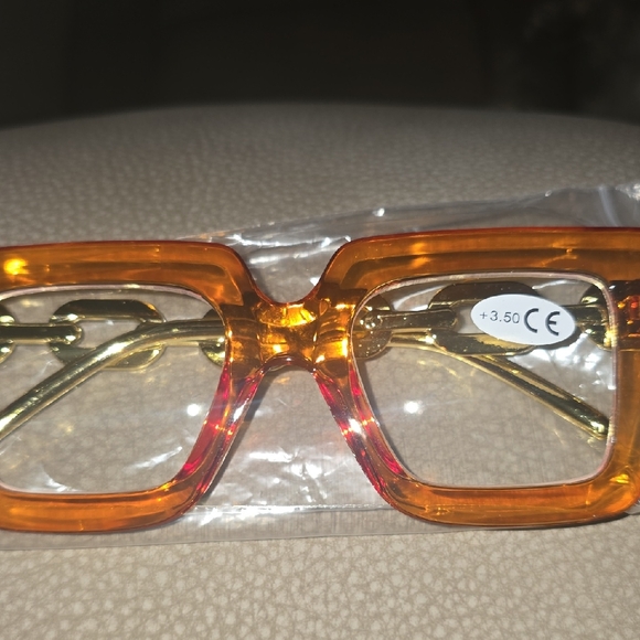 Accessories - Stylish Orange Square Glasses(readers+3.50)